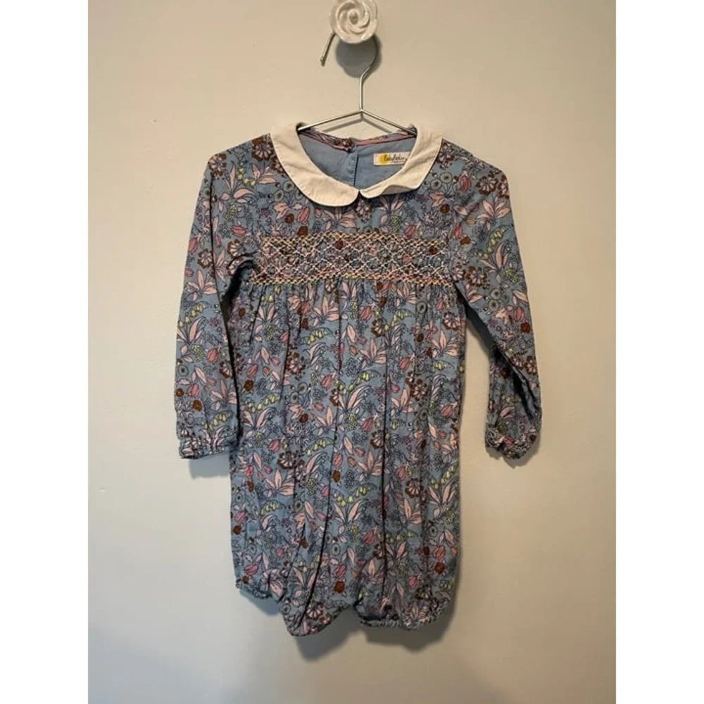 Mini Boden 2-3Y Smocked Floral Romper EEUC